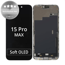 Apple iPhone 15 Pro Max - LCD Display + Touchscreen Front Glas + Rahmen Refurbished PRO