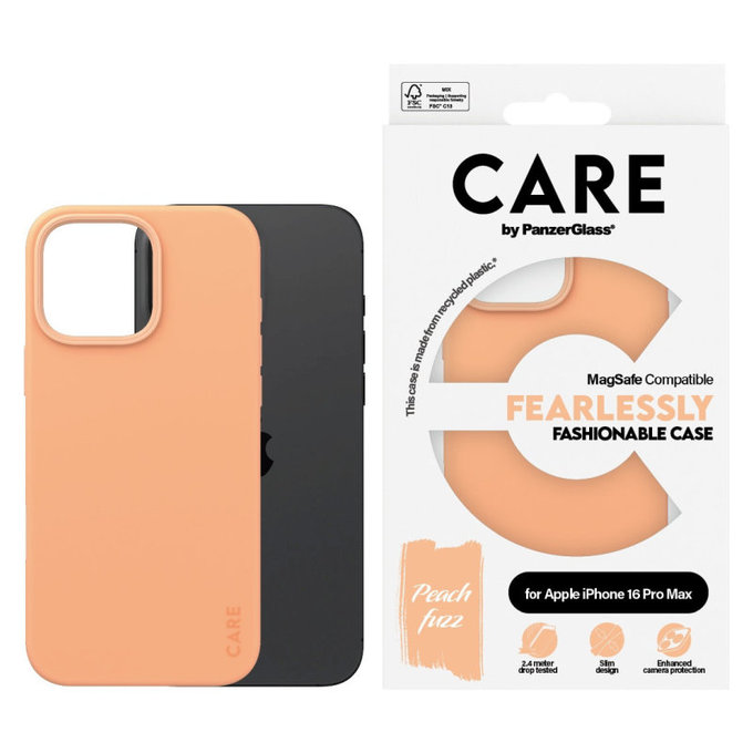 Fearlessly Hülle mit MagSafe für iPhone 16 Pro Max, Peachy, CARE