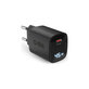 Reiseadapter LCD USB-C, GaN, 45 W PD, schwarz, SBS
