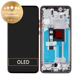 Motorola Edge 50 Neo - LCD Display + Touchscreen Front Glas + Rahmen (Poinciana) - 5D68C28684 Genuine Service Pack