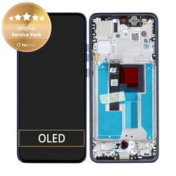 Motorola Edge 50 Neo - LCD Display + Touchscreen Front Glas + Rahmen (Nautical Blue) - 5D68C28686 Genuine Service Pack
