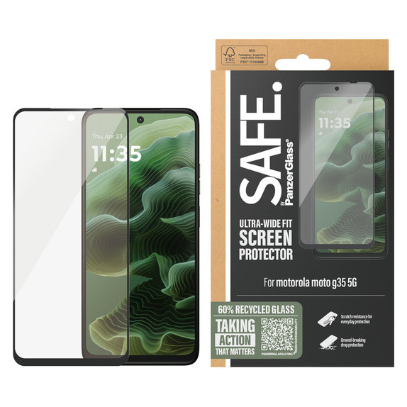 Panzerglas für Motorola Moto G35, Schwarz, SAFE by PanzerGlass