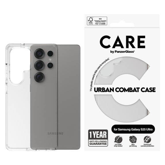 Hülle Urban Combat für Samsung Galaxy S25 Ultra, Transparent, PanzerGlass