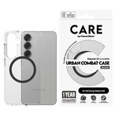 Hülle Urban Combat mit schwarzem QI für Samsung Galaxy S25, Transparent, PanzerGlass