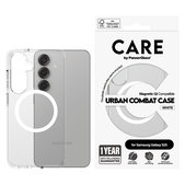 Hülle Urban Combat mit weißem QI für Samsung Galaxy S25, Transparent, PanzerGlass