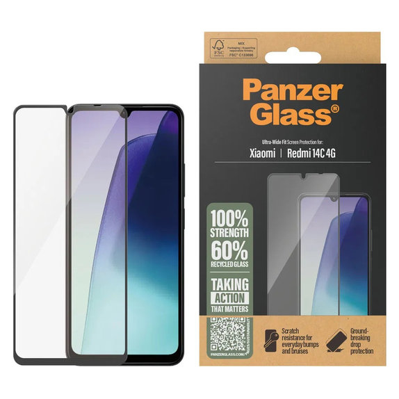 Panzerglas UWF für Xiaomi Redmi 14C 4G, Klar, PanzerGlass