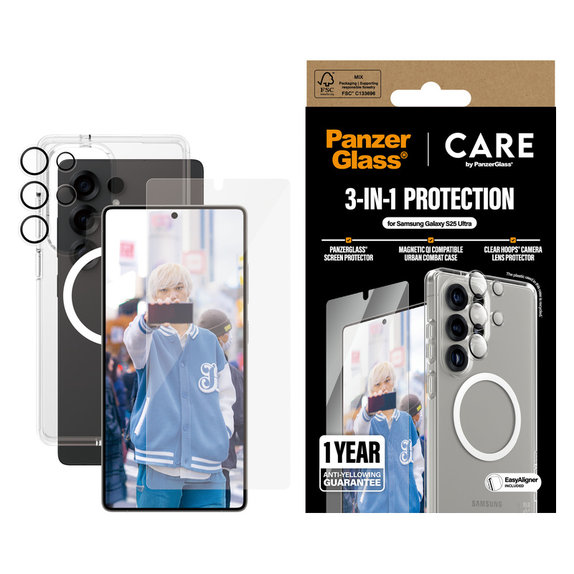 Bundle 3-in-1 für Samsung Galaxy S25 Ultra, PanzerGlass