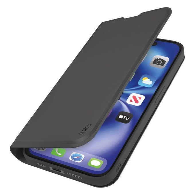 SBS - Hülle Book Wallet Smooth für iPhone 16e, schwarz