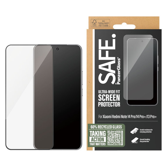 Panzerglas UWF für Xiaomi Redmi Note 14 Pro/14 Pro+/13 Pro+, Schwarz, SAFE by PanzerGlass