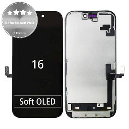 Apple iPhone 16 - LCD Display + Touchscreen Front Glas + Rahmen Refurbished PRO