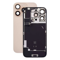 Apple iPhone 16 Pro - Rückgehäuseglas + Kameraglas + Metallplatte + Magsafe-Magnet (Desert Titanium)