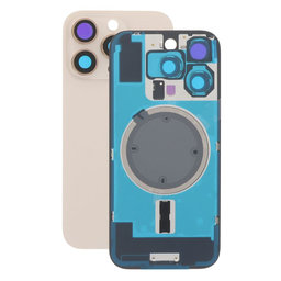 Apple iPhone 16 Pro - Rückgehäuseglas + Kameraglas + Metallplatte + Magsafe-Magnet (Desert Titanium)