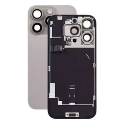 Apple iPhone 16 Pro - Rückgehäuseglas + Kameraglas + Metallplatte + Magsafe-Magnet (Natural Titanium)