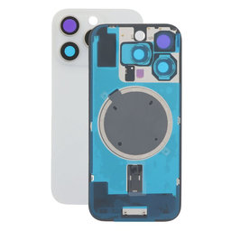 Apple iPhone 16 Pro - Rückgehäuseglas + Kameraglas + Metallplatte + Magsafe-Magnet (White Titanium)