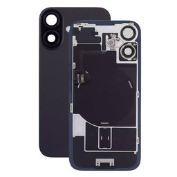 Apple iPhone 16 Plus - Rückgehäuseglas + Kameraglas + Metallplatte + Magsafe-Magnet (Black)
