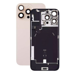 Apple iPhone 16 Pro Max - Rückgehäuseglas + Kameraglas + Metallplatte + Magsafe-Magnet (Desert Titanium)