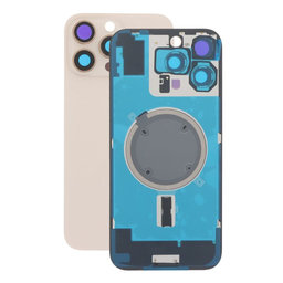 Apple iPhone 16 Pro Max - Rückgehäuseglas + Kameraglas + Metallplatte + Magsafe-Magnet (Desert Titanium)
