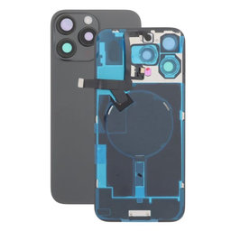 Apple iPhone 16 Pro Max - Rückgehäuseglas + Kameraglas + Metallplatte + Magsafe-Magnet (Black Titanium)