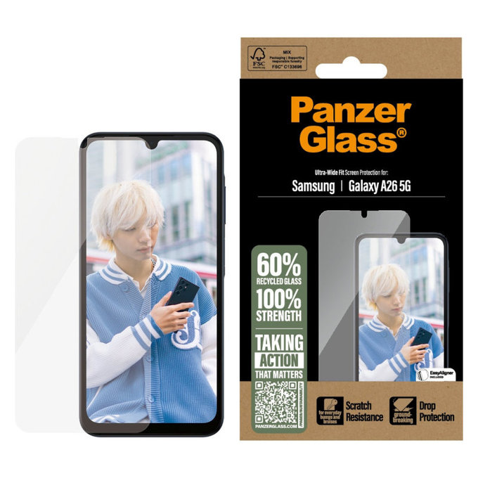 UWF Panzerglas für Samsung A26 5G, Transparent, PanzerGlass