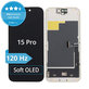 Display Soft OLED für iPhone 15 Pro, Touchscreen-Glas mit Rahmen, DIAGNOSTIC
