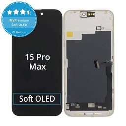 Apple iPhone 15 Pro Max - LCD Display + Touchscreen Front Glas + Rahmen Soft OLED FixPremium JCID