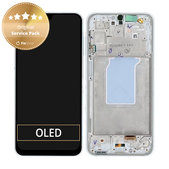 Samsung Galaxy A26 A266E - LCD Display + Touchscreen Front Glas + Rahmen (White) - GH82-37049B Genuine Service Pack