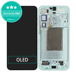 Samsung Galaxy S25 Plus - LCD Display + Touchscreen Front Glas + Rahmen (Mint) OLED