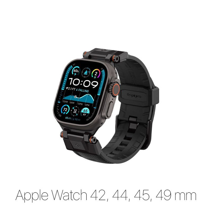Spigen - Armband Durapro Armor für Apple Watch (42, 44, 45, 49mm), Black Edition