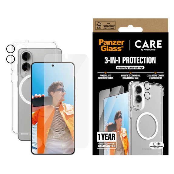 Bundle 3-in-1 für Samsung Galaxy S25 Edge, PanzerGlass