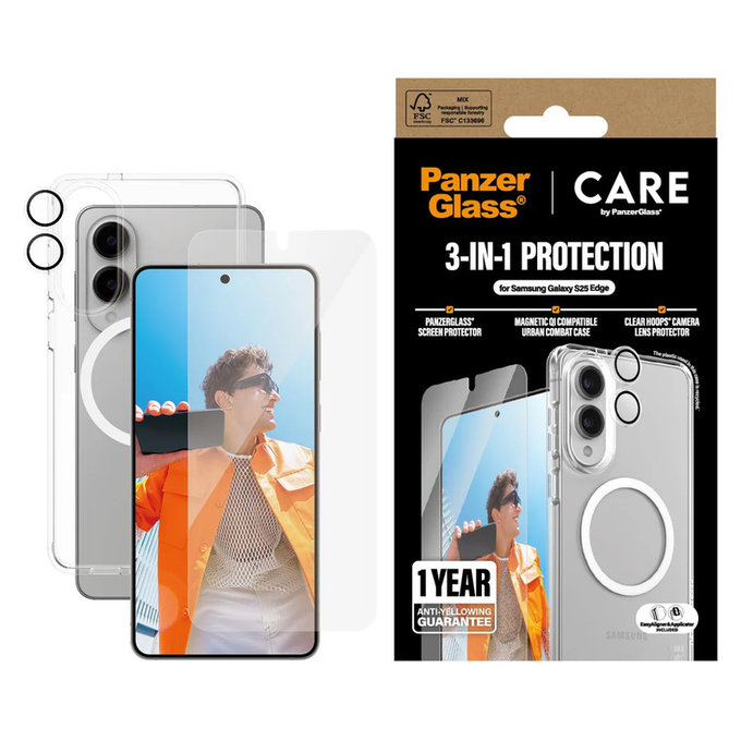 Bundle 3-in-1 für Samsung Galaxy S25 Edge, PanzerGlass