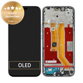 Honor 400 Lite - LCD Display + Touchscreen Front Glas + Rahmen (Velvet Grey) - 0235ANTG Genuine Service Pack