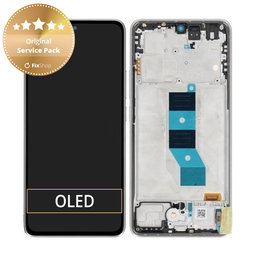 Xiaomi Poco M7 Pro 5G - LCD Display + Touchscreen Front Glas + Rahmen (Silver) - 5600070O17P00 Genuine Service Pack