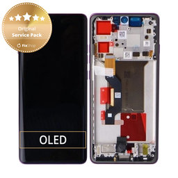 Motorola Edge 60 Pro - LCD Display + Touchscreen Front Glas + Rahmen (Sparkling Grape) - 5D68C30047 Genuine Service Pack