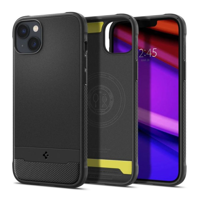 Spigen - Hülle Rugged Armor MagSafe für iPhone 14, Matte Black