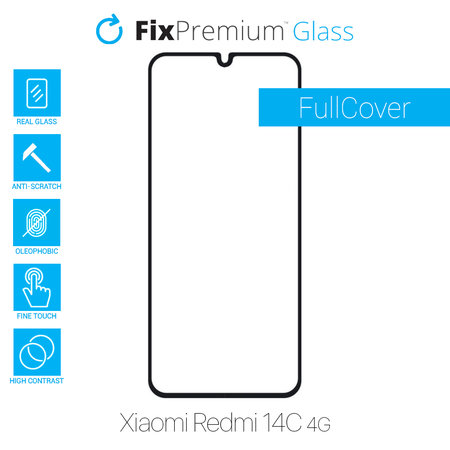 FixPremium FullCover Glass - Gehärtetes Glas für Xiaomi Redmi 14C 4G