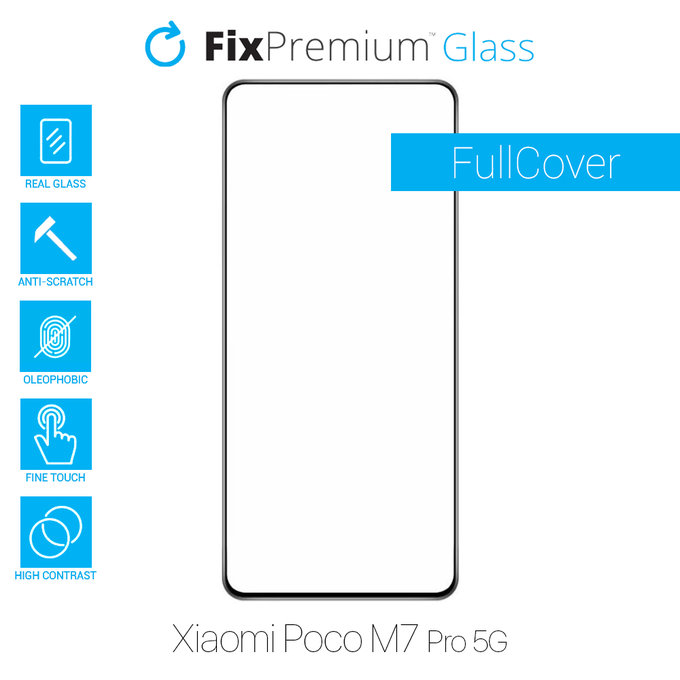 FixPremium FullCover Glass - Gehärtetes Glas für Xiaomi Poco M7 Pro 5G