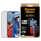 Schutzglas UWF 2-Way Privacy mit Applikator für iPhone Air, Schwarz, PanzerGlass