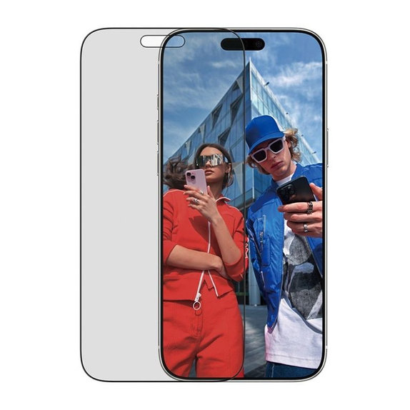 UWF 2-Way Privacy Panzerglas mit Fastfit für iPhone 17 Pro Max, Schwarz, PanzerGlass
