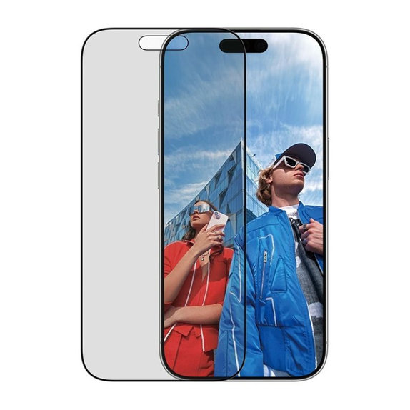 UWF 2-Way Privacy Panzerglas mit Fastfit für iPhone 17/16 Pro, Schwarz, PanzerGlass