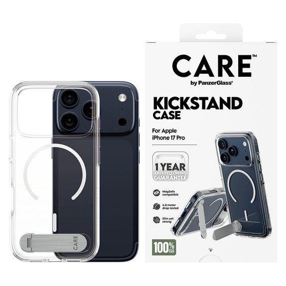 Hülle Kickstand für iPhone 17 Pro, Transparent, PanzerGlass