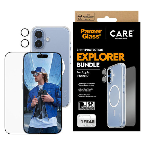 Bundle 3-in-1 Explorer für iPhone 17, PanzerGlass