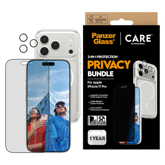 Bundle 3-in-1 Privacy für iPhone 17 Pro, PanzerGlass