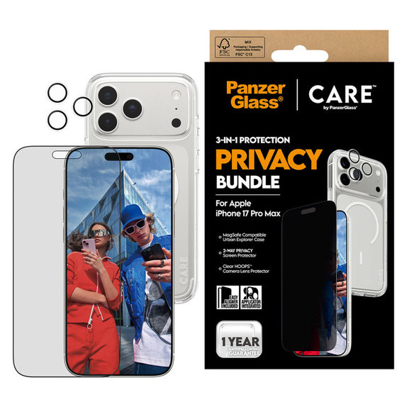 Bundle 3-in-1 Privacy für iPhone 17 Pro Max, PanzerGlass
