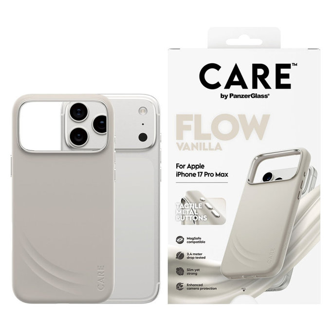FLOW Hülle mit MagSafe für iPhone 17 Pro Max, Vanilla, CARE