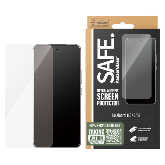 Panzerglas UWF für Xiaomi 15C 5G, Schwarz, SAFE by PanzerGlass