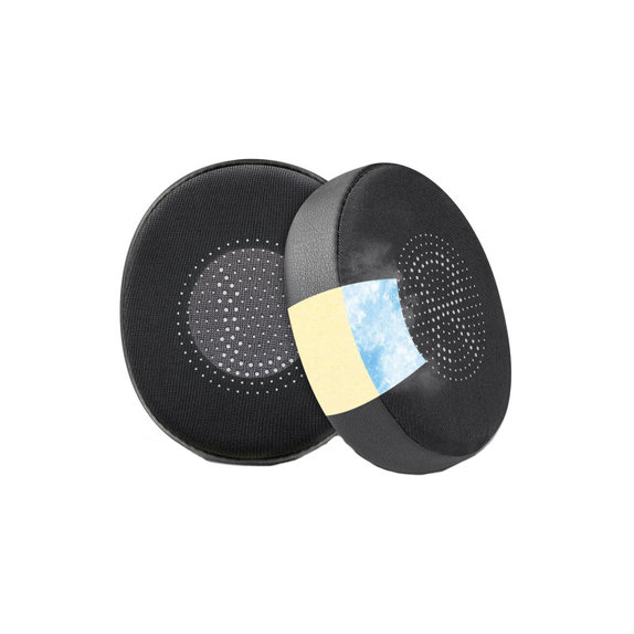 Ersatz-Ohrpolster für Jabra Evolve2 40, 65 UC/MS, Elite 45h, Memory-Schaumstoff + PU-Leder + Textil, Schwarz, Kühlgel, 1 Paar