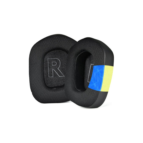 Ersatz-Ohrpolster für Logitech G733, Memory-Schaumstoff + Textil + Leder, Schwarz, Kühlgel, 1 Paar