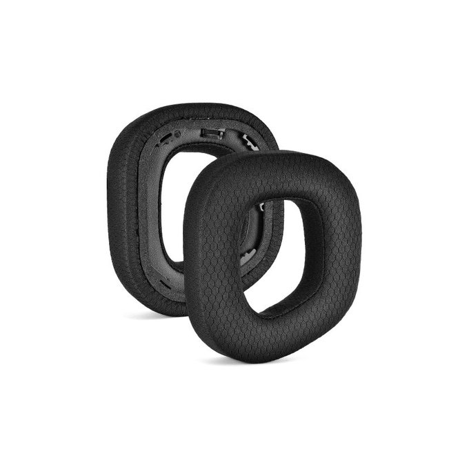 Ersatz-Ohrpolster für Corsair HS80, Memory-Schaumstoff + Velours, Schwarz, 1 Paar
