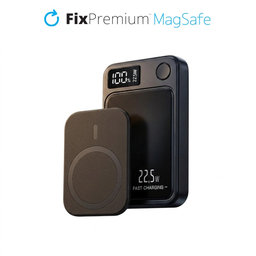 FixPremium - MagSafe PowerBank 5000mAh mit LED-Display, schwarz