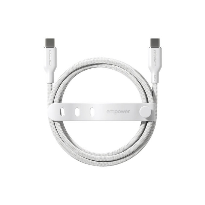USB-C-Kabel, 240 W, Racing, 2 m, Silberweiß, empower